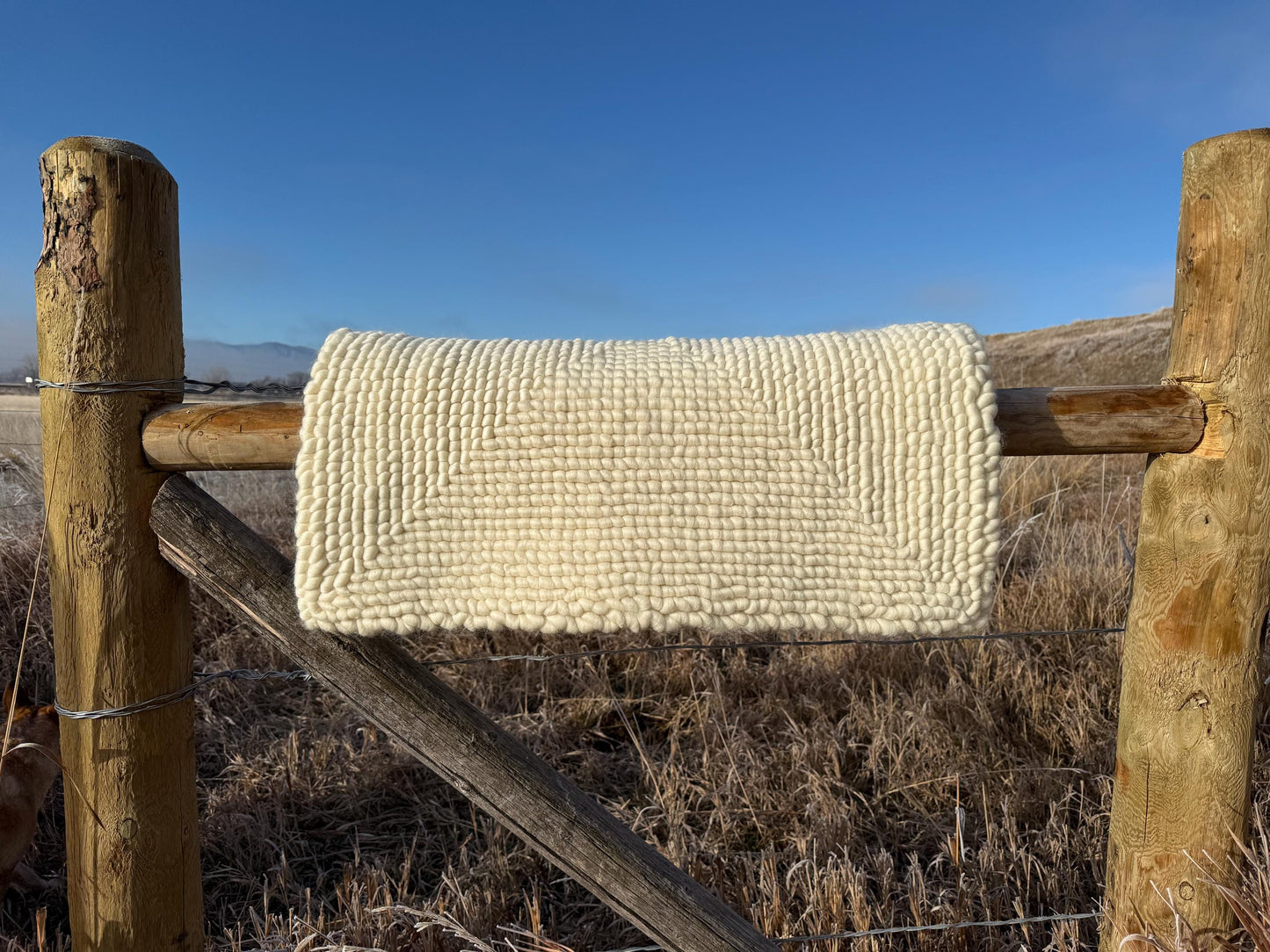 Natural White Pulled Wool Saddle Pad