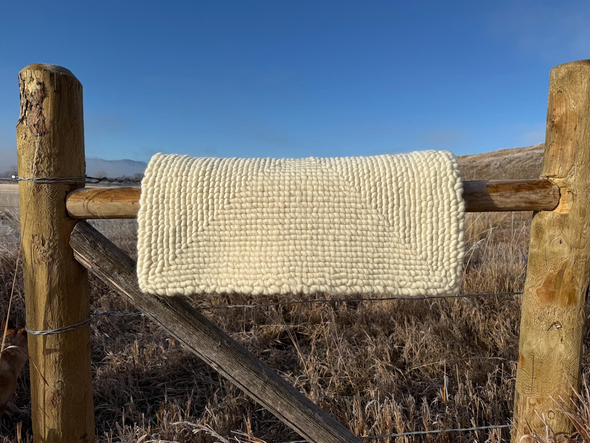 Natural White Pulled Wool Saddle Pad