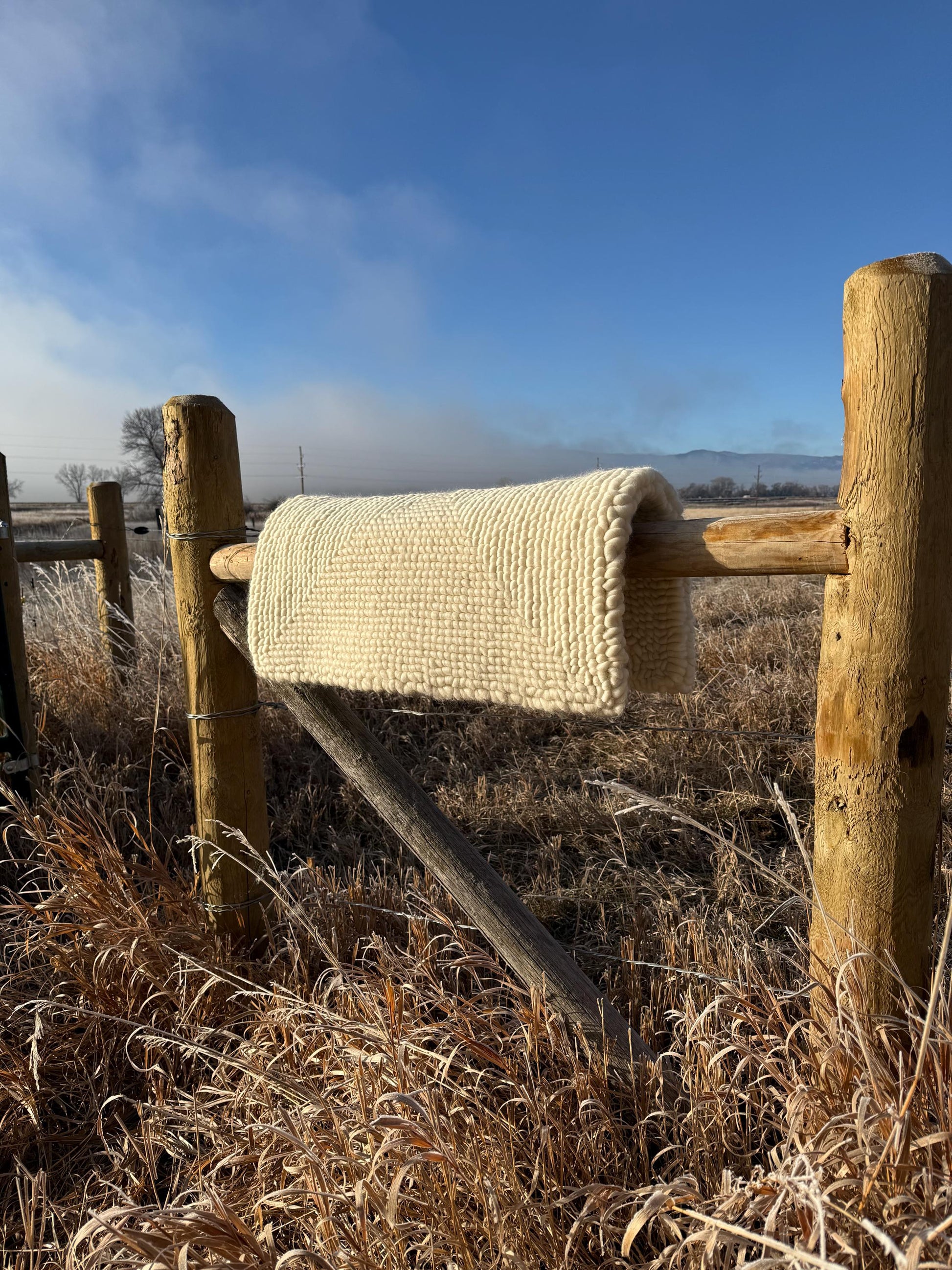 Natural White Pulled Wool Saddle Pad