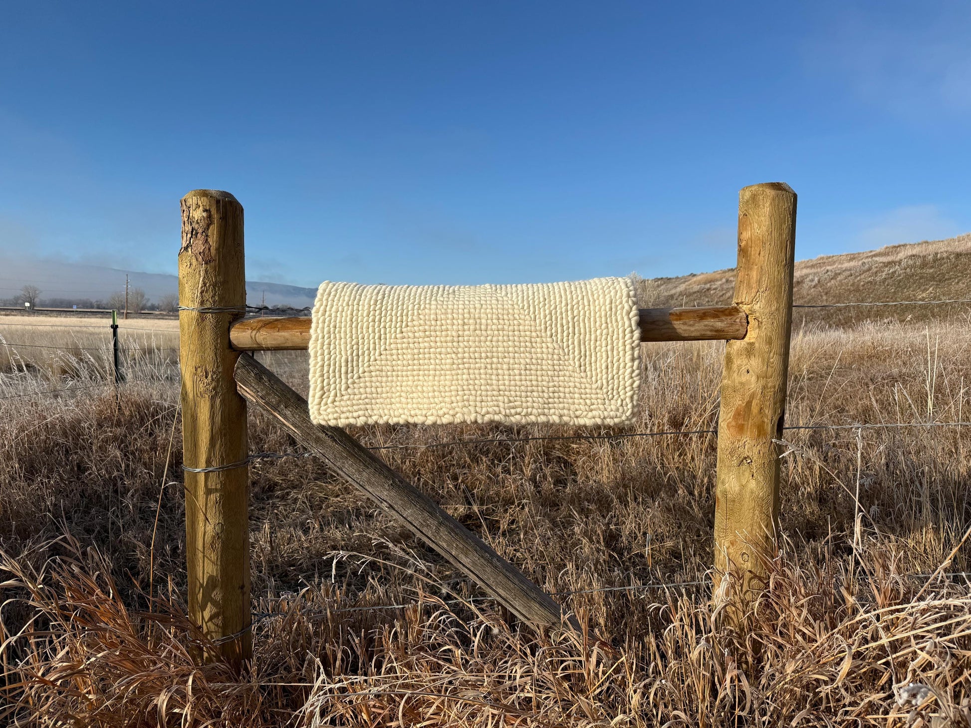 Natural White Pulled Wool Saddle Pad