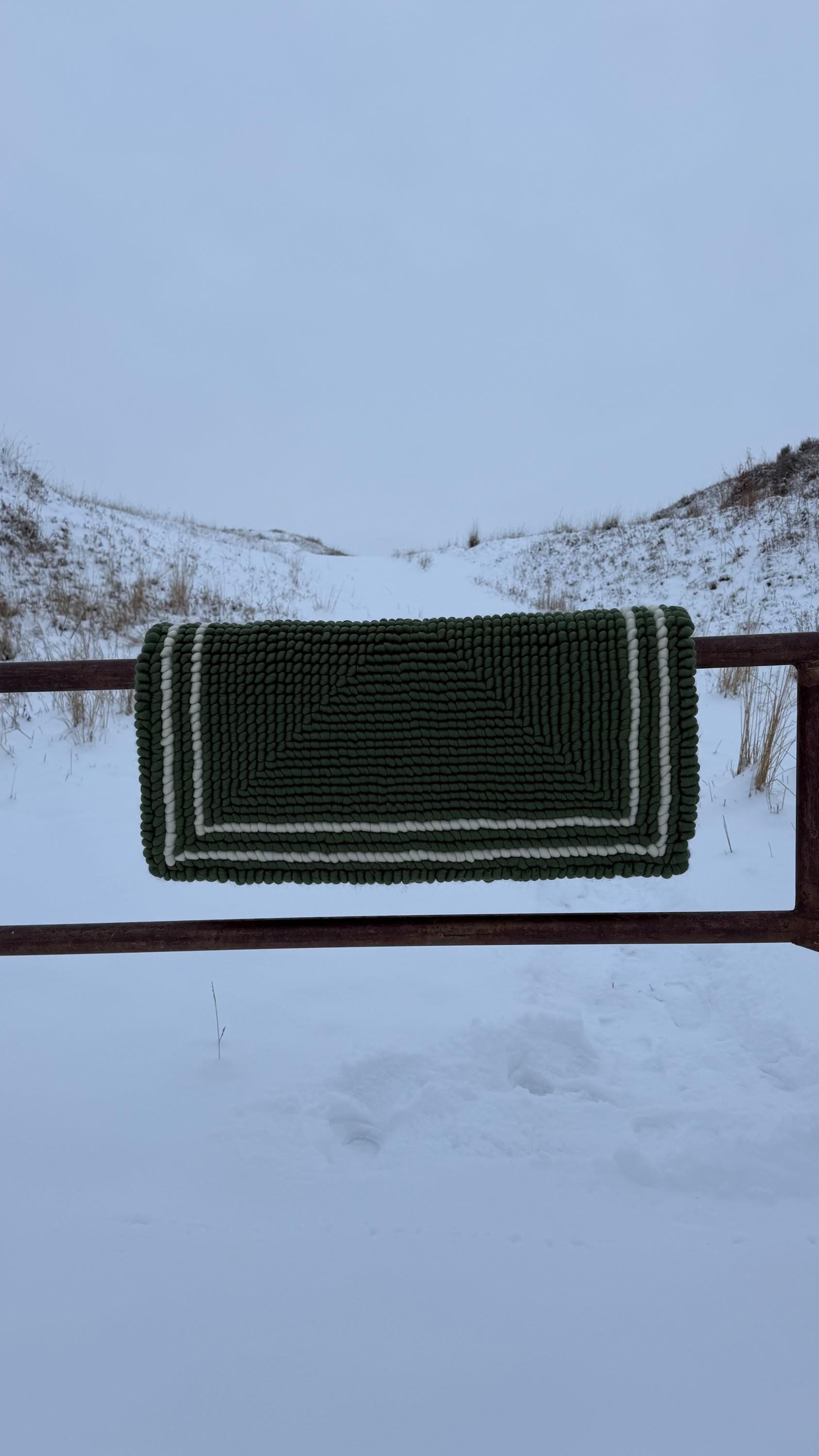 Olive Pulled Wool Saddle Pad