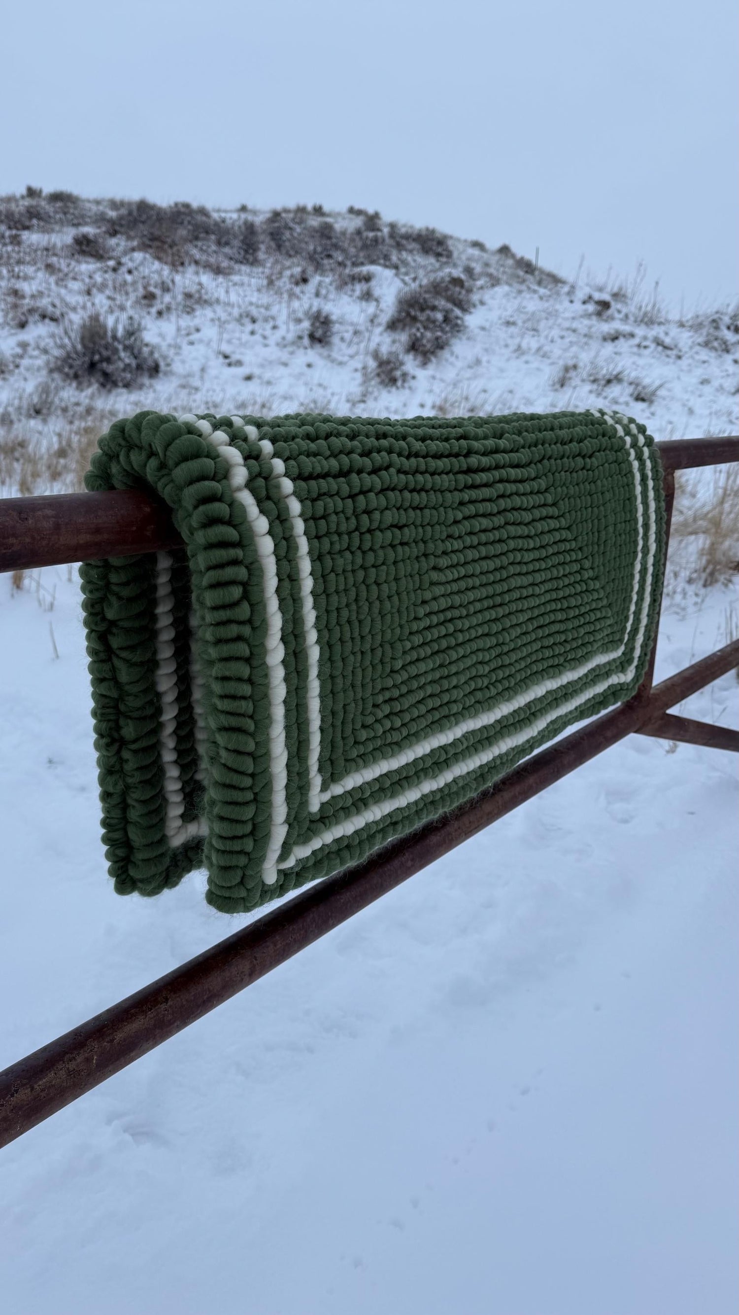 Olive Pulled Wool Saddle Pad