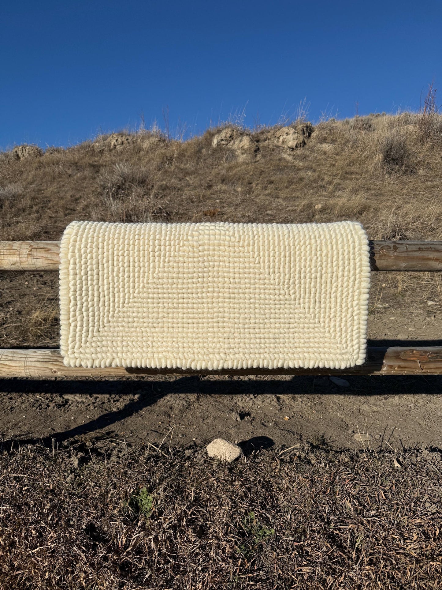 Ready to Go Natural White Pulled Wool Saddle Pad