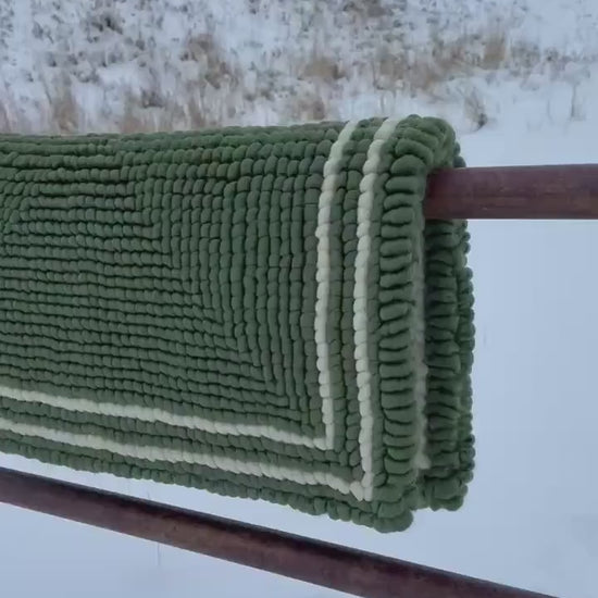 Olive Pulled Wool Saddle Pad