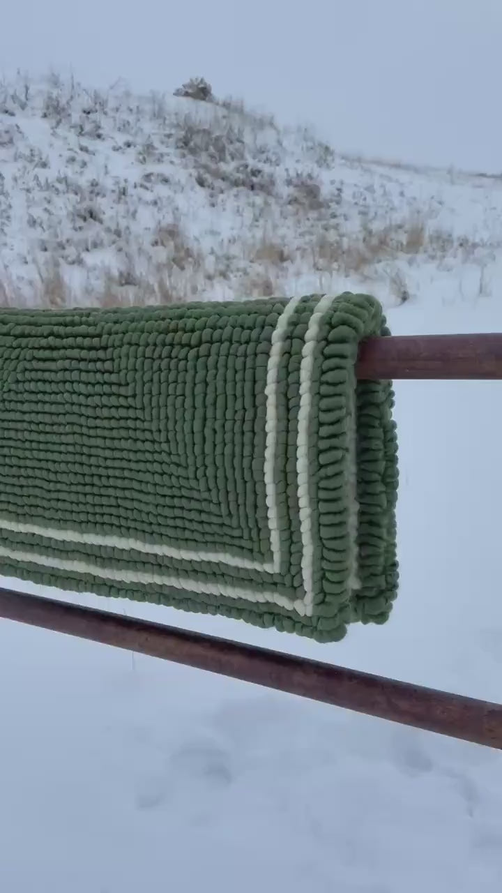 Olive Pulled Wool Saddle Pad