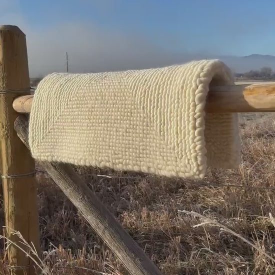 Natural White Pulled Wool Saddle Pad