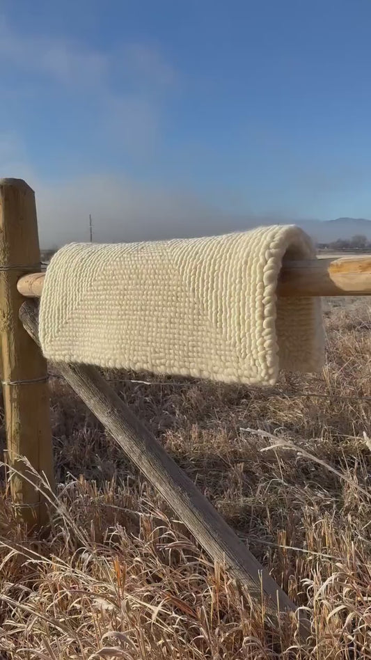 Natural White Pulled Wool Saddle Pad